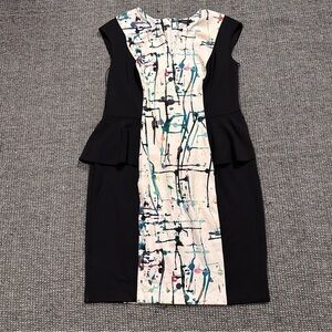Jette Black and Multicolor Splatter Midi Dress